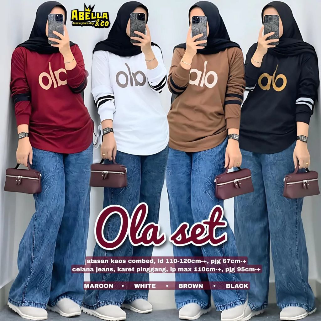 OLA SET / SETELAN WANITA CEWEK ATASAN DAN CELANA PREMIUM BEST SELLER