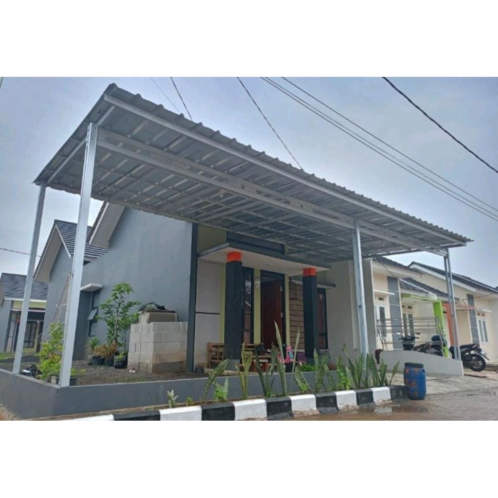 kanopi bajaringan atap spandek polos