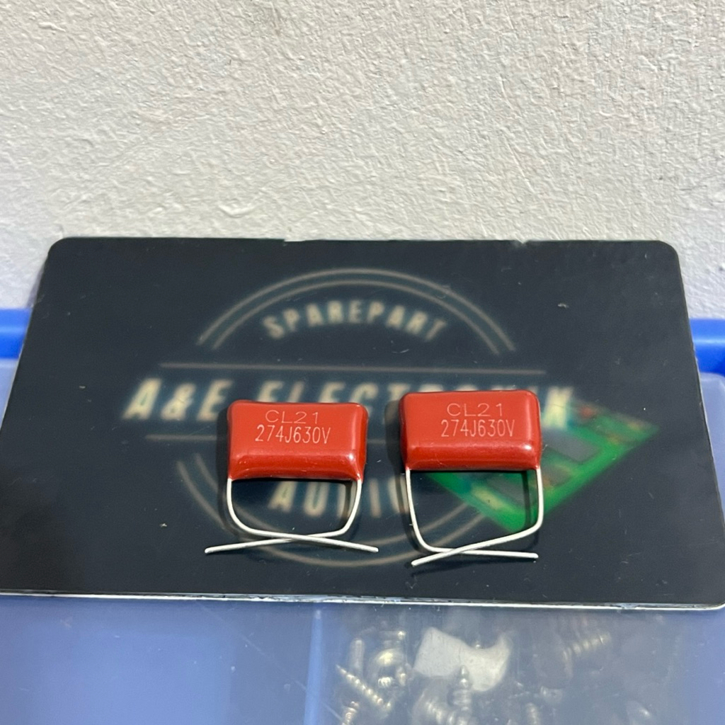 CBB22 274J630V 15mm  274 630V 270nf 270n  KAPASITOR MILAR 274j mylar 0.27uf milar MERAH 270 n nf