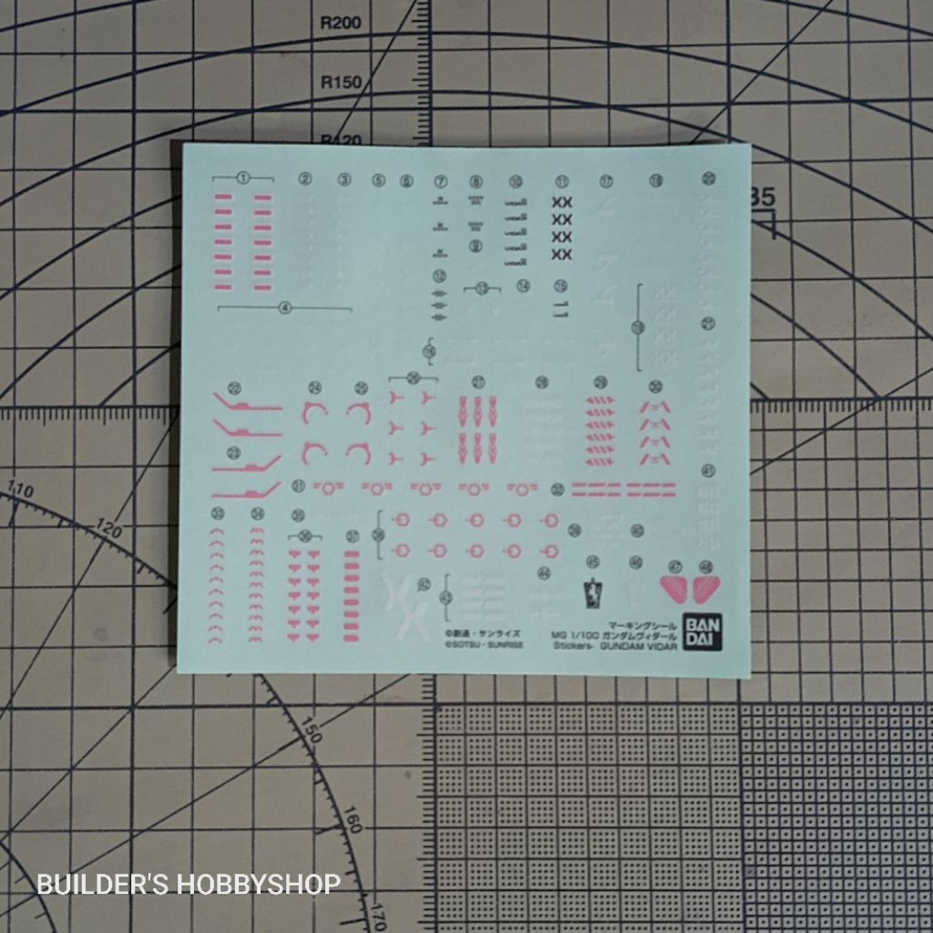 BANDAI MG 1/100 GUNPLA GUNDAM VIDAR PART PARTS STIKER STICKER DECAL UNIT ORIGINAL