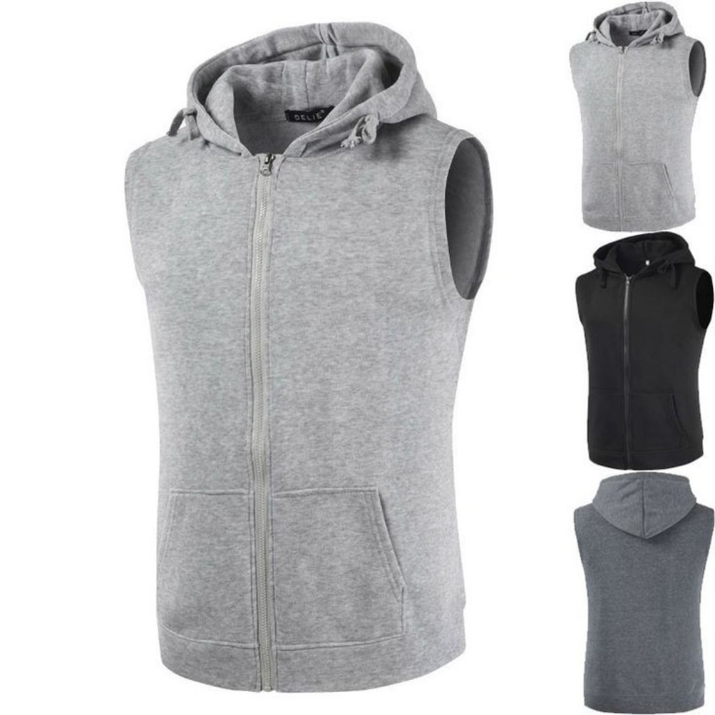 aks- Zipper vest hoodie outfit original premium Jaket pria wanita