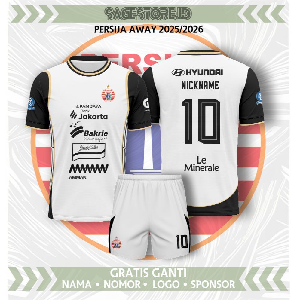 JERSEY PERSIJA 2025/2026 AWAY PUTIH TERBARU