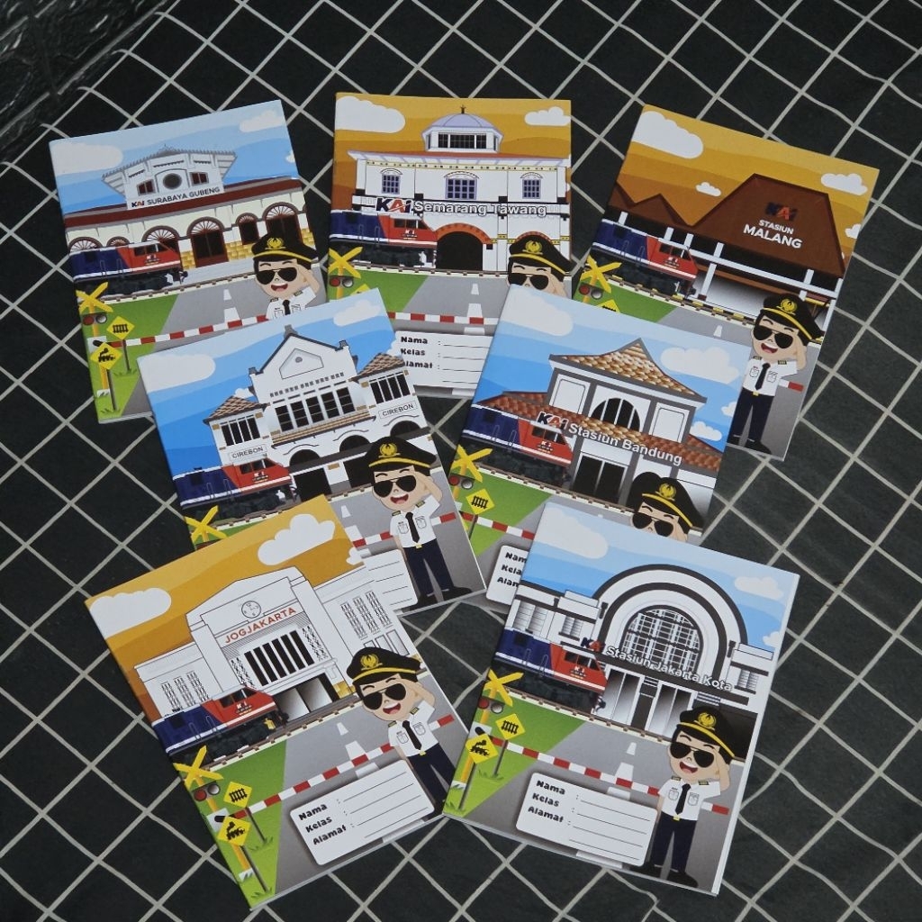 Buku Tulis Stasiun Kereta Api Indonesia Free Pensil dan Stiker
