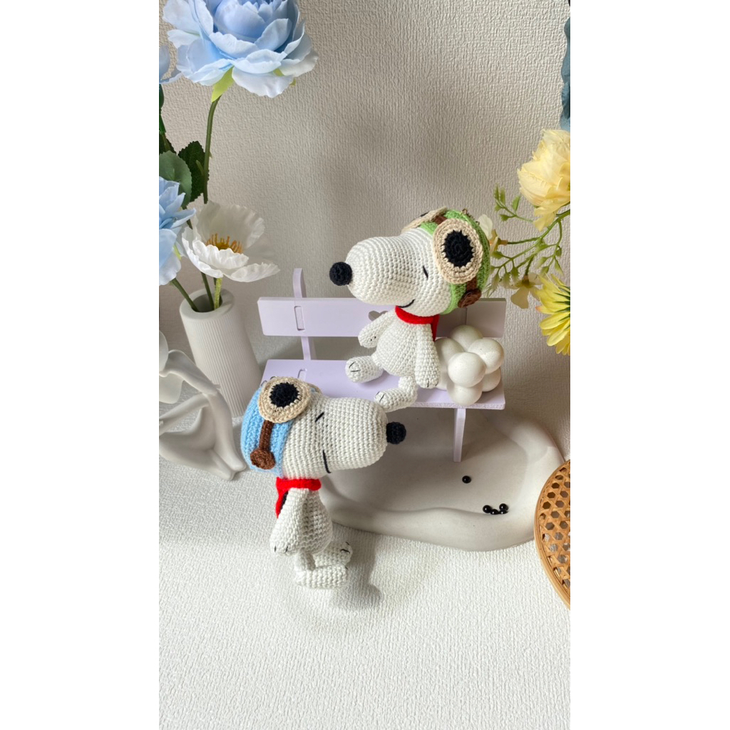 Amigurumi snoopy/ Gantungan kunci snoopy/ Boneka snoopy / Boneka snoopy rajut