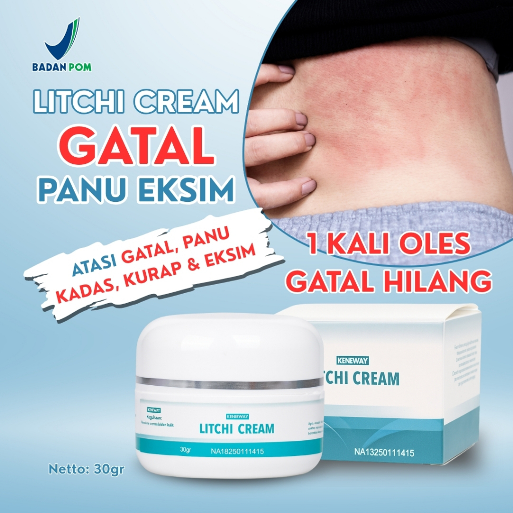 Keneway Litchi Cream | Cream Obat Gatal Selangkangan Panu Kurap Eksim Herpes