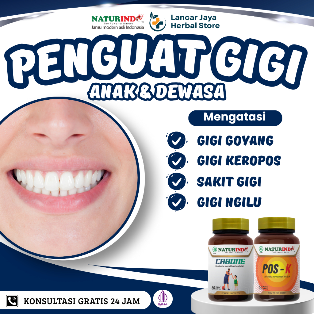 Obat Penguat Gigi Goyang Mencegah Sakit Gigi Rusak Sensitif Cabone Naturindo