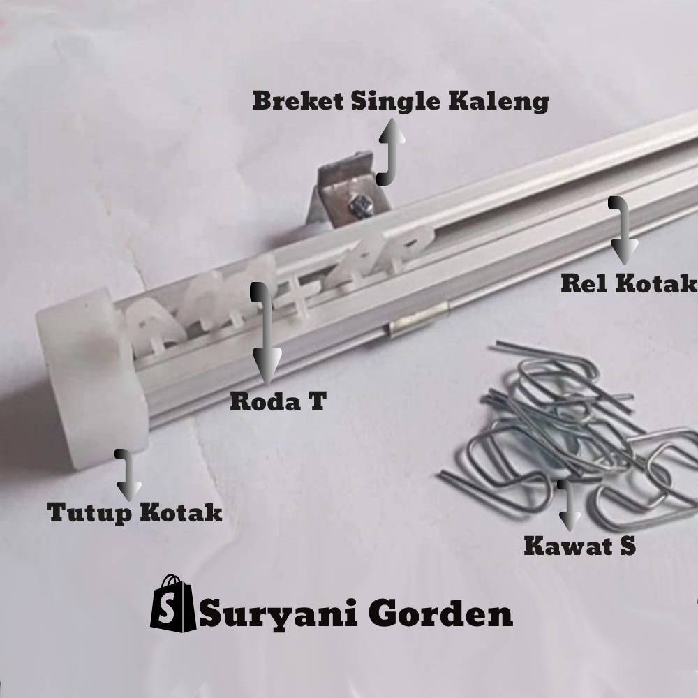 Batang Gorden Kotak - Tiang Gorden Kotak - Rel gorden biasa untuk Vitrase Termurah