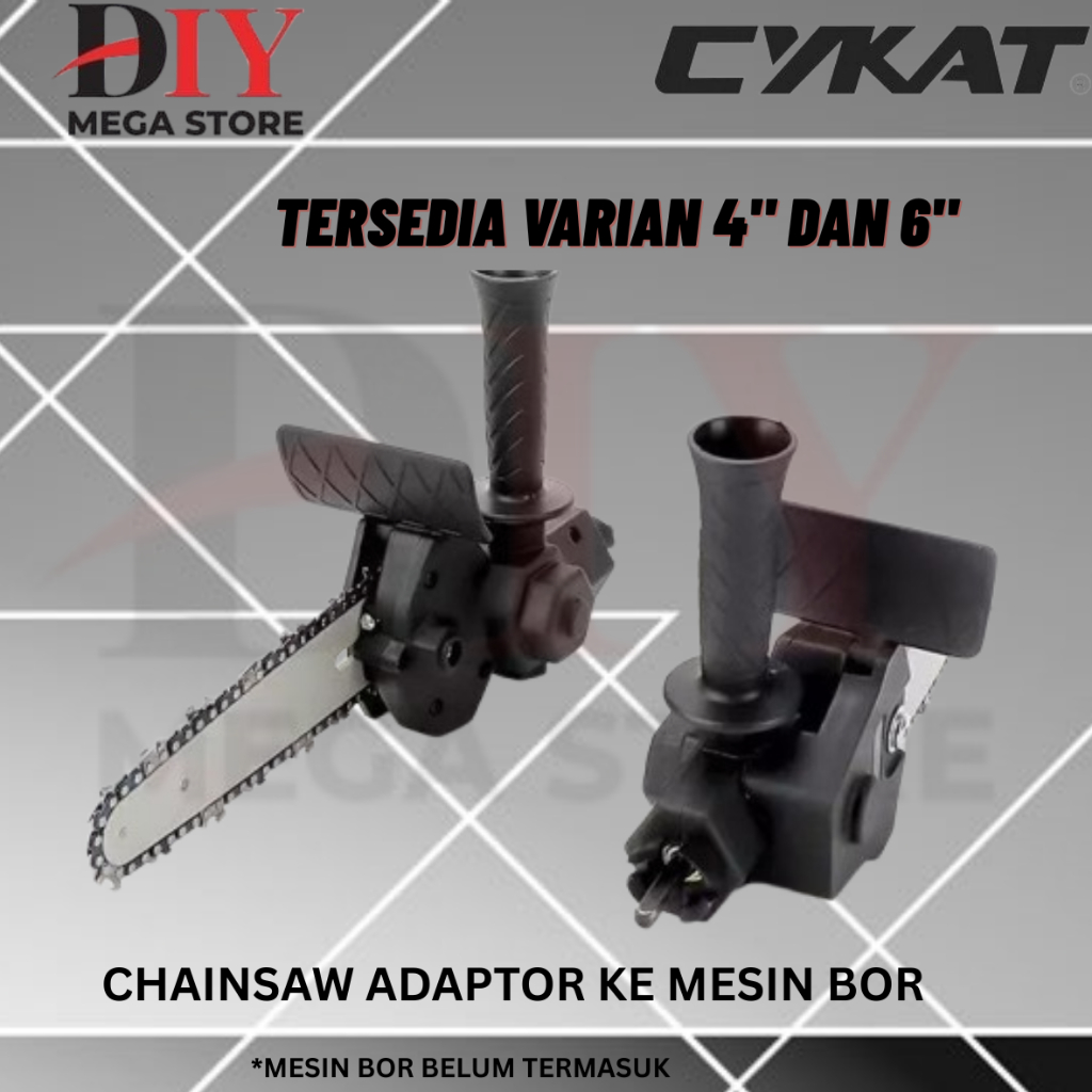 CYKAT Chainsaw Adaptor Mesin Bor 4" 6" - Adapter Konverter Mesin Bor Menjadi Mesin Chain Saw 4 Inch 