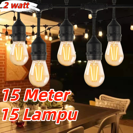 Kuning Lampu 10 Meter Kabel 10 Lampu Led Gantung Outdoor Tahan Air Lampu Komplit Lampu Hias Cafe