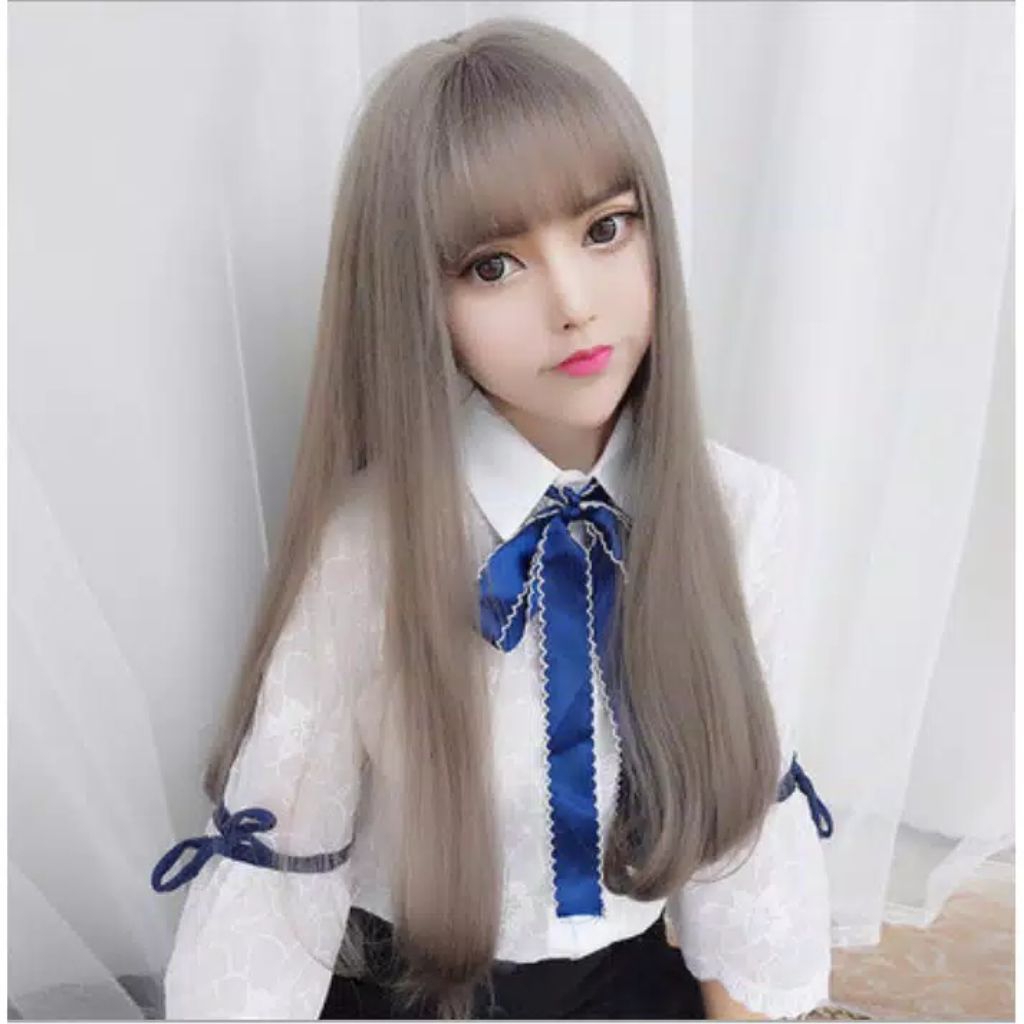 wig lurus poni depan wig lurus panjang