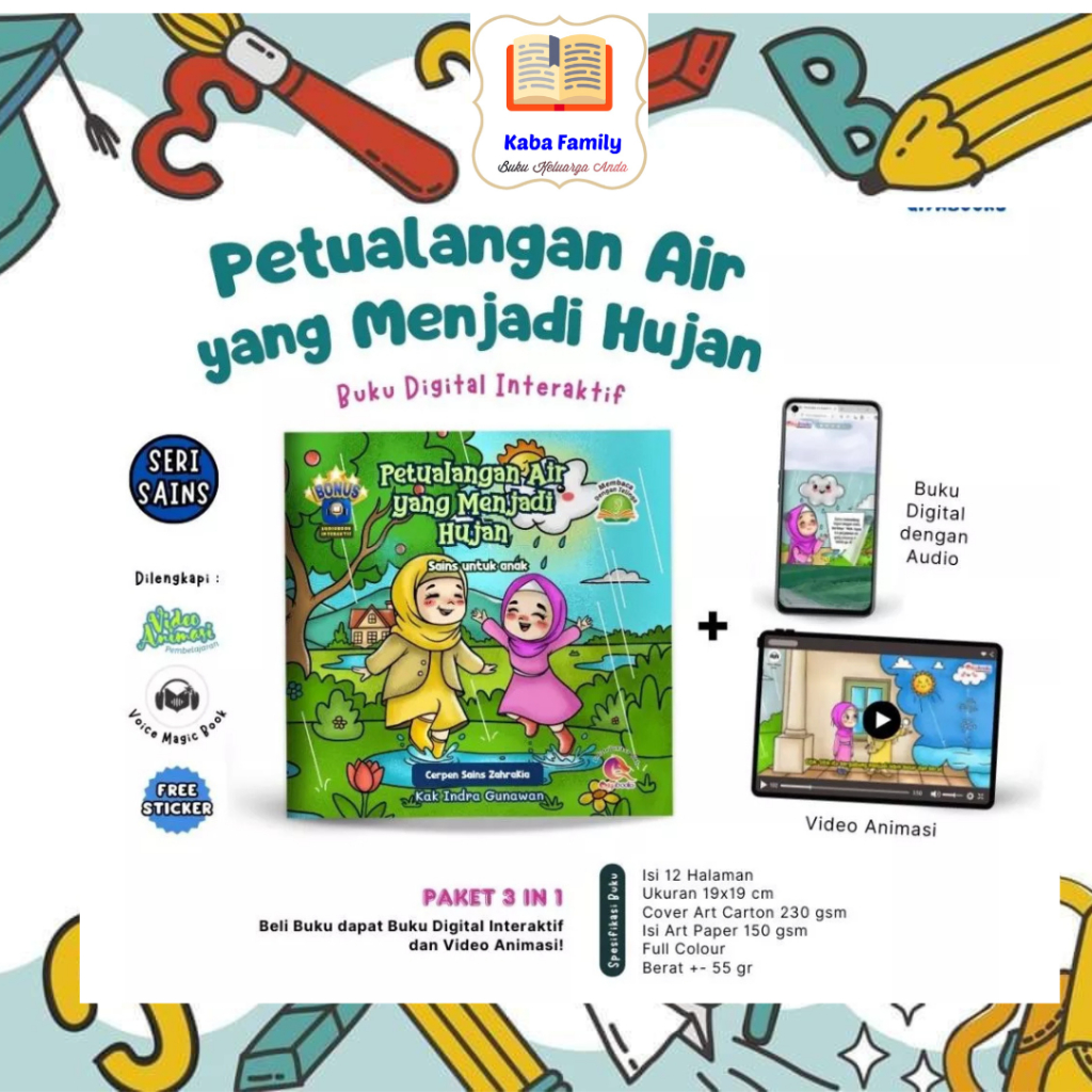 Buku Anak - Seri Sains - ZahraKia Petualangan Air yg Menjadi Hujan -Buku Cerita Anak Bergambar-book