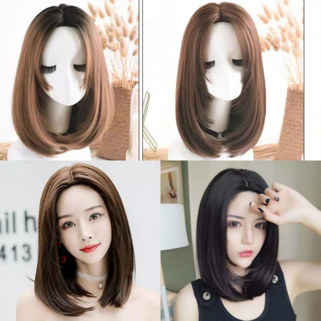 wig bob tanpa poni wig bob pendek