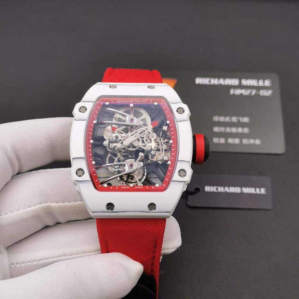 Jam Tangan Richard Tourbillon RM27-02 Mille Carbon Dial Swiss Automatic Movement