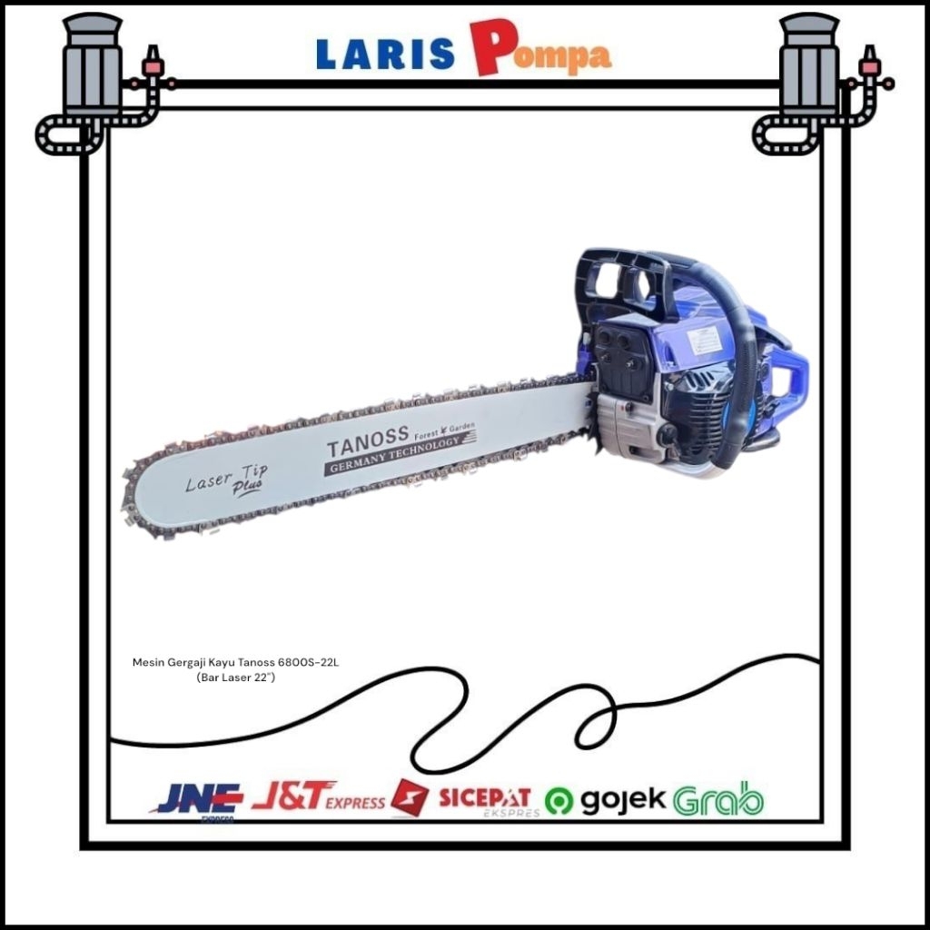 Mesin Gergaji Kayu Tanoss 6800S-22L (Bar Laser 22Inch)