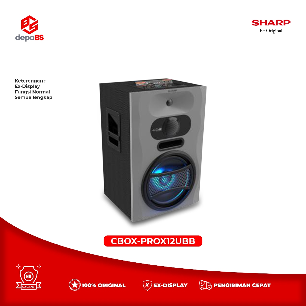 [EX-DISPLAY] Speaker Sharp CBOX-PROX12UBB - Speaker 12" 3 Arah Bass Reflex