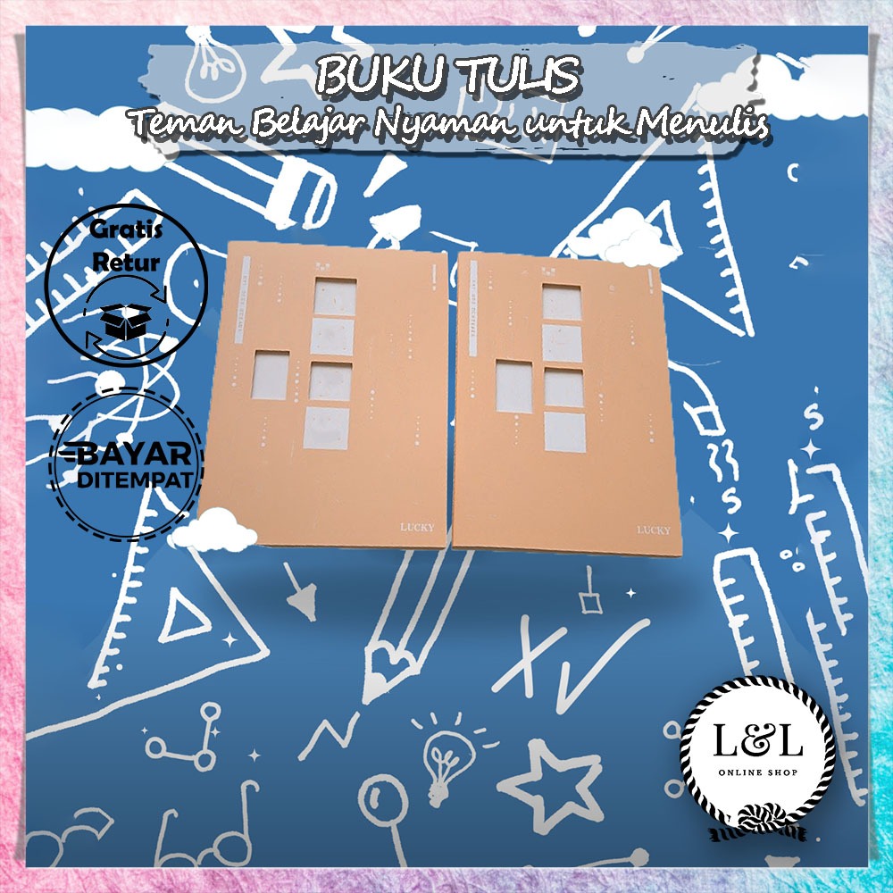 Buku Tulis Estetik LUCKY Buku Tulis Desain Unik Dan Minimalis Buku Tulis Motif Modern Buku Tulis Sty