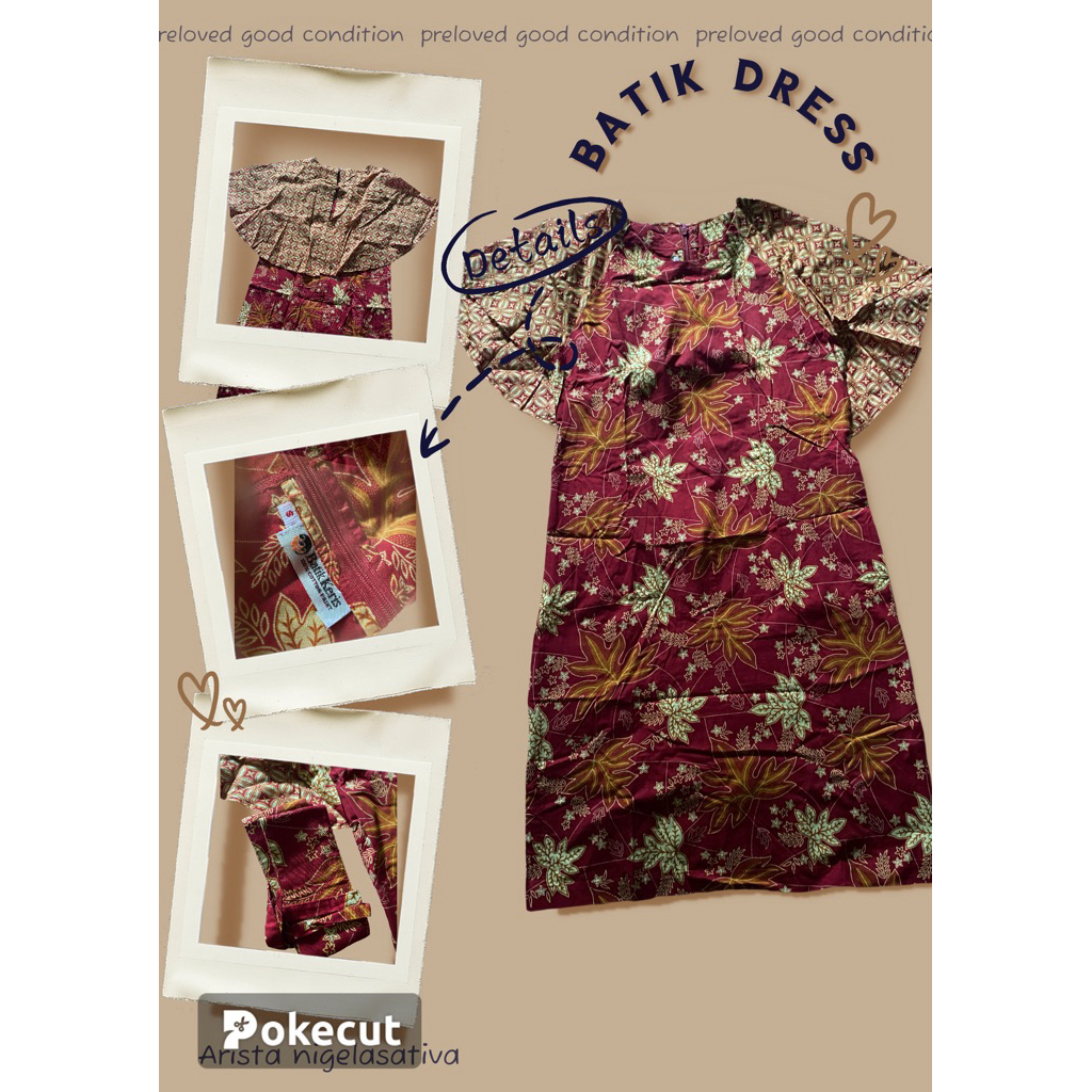 preloved Batik dress merek batik keris || dress wanita