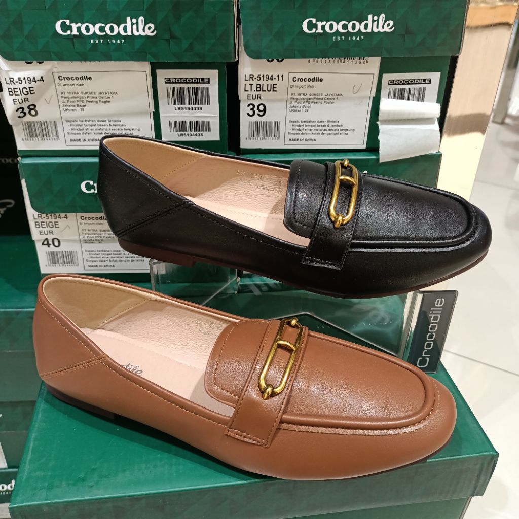 sepatu wanita flat loafer CROCODILE original matahari