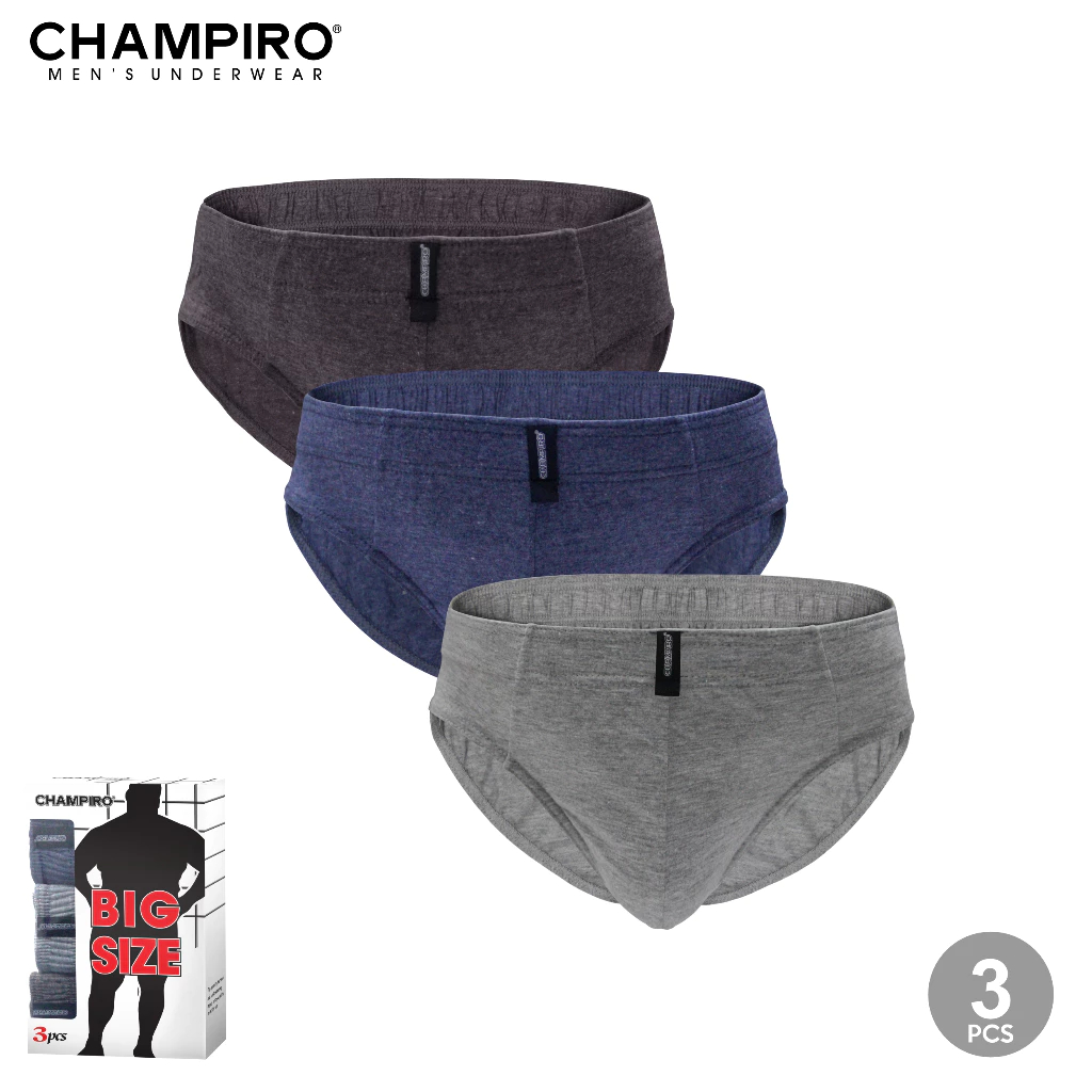 3 PCS | CD Pria Dewasa Jumbo Champiro Katun Premium 0312 | Celana Dalam Laki-laki