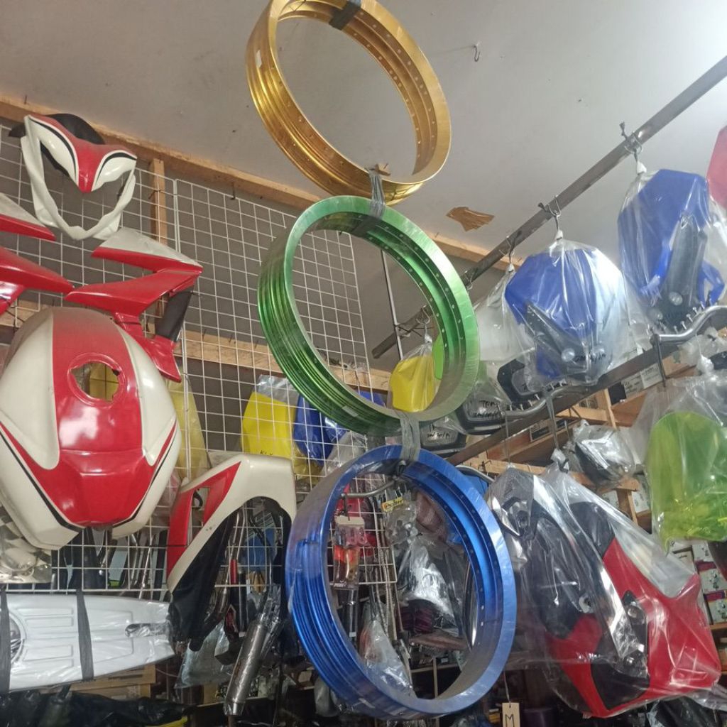 velg jari-jari motor lingkaran 120x17 1set gold Hijau biru