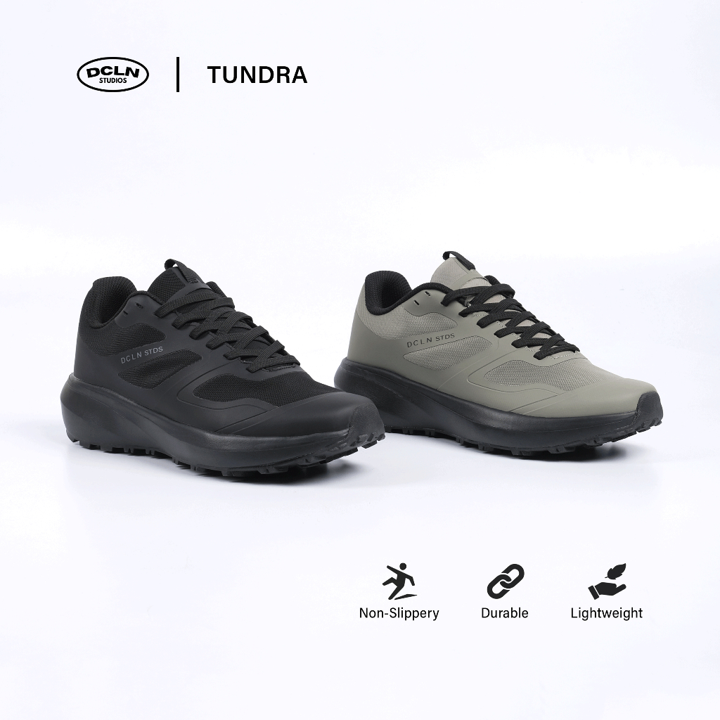 Declan Sepatu Sneaker Outdoor Trail Running Casual Pria TUNDRA Kasual Karet Shoes Sport Hitam
