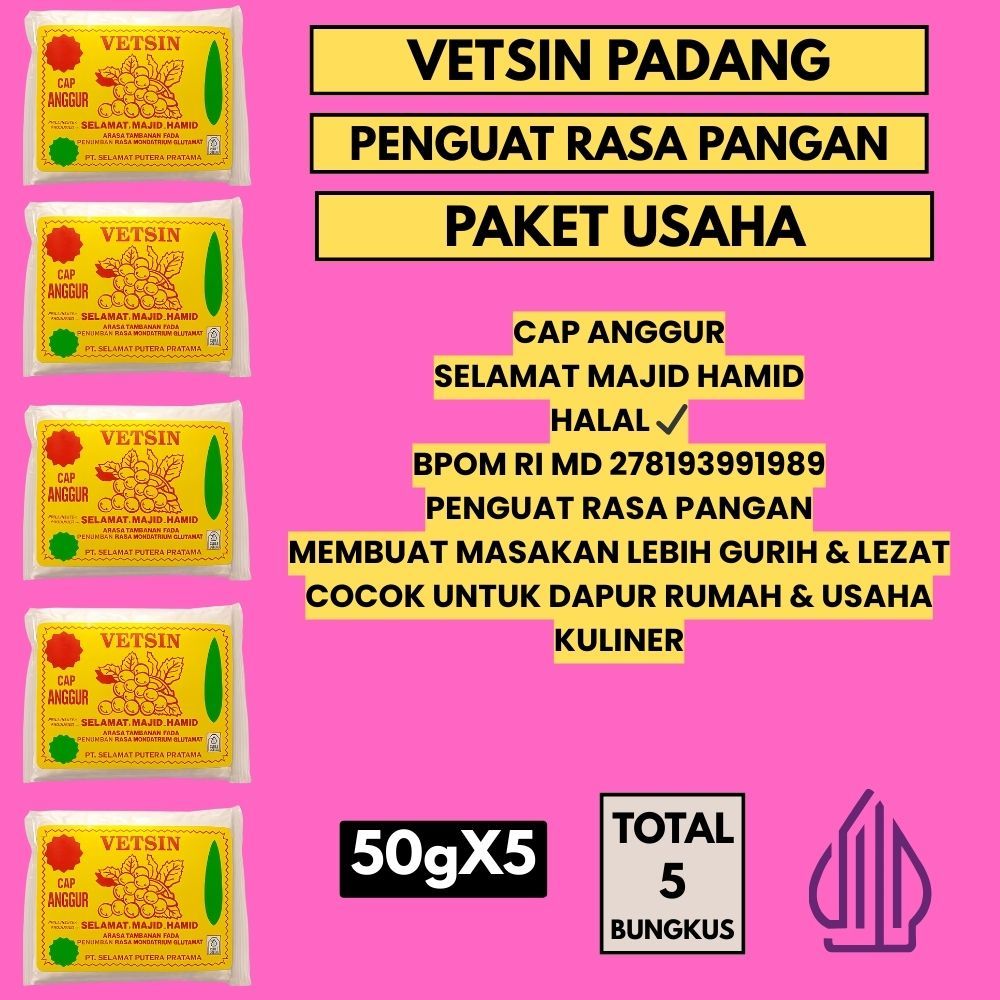 

MSG Cap Anggur 1kg Penguat Rasa Halal BPOM Gurih Mantap Cocok Untuk Masakan Indonesia
