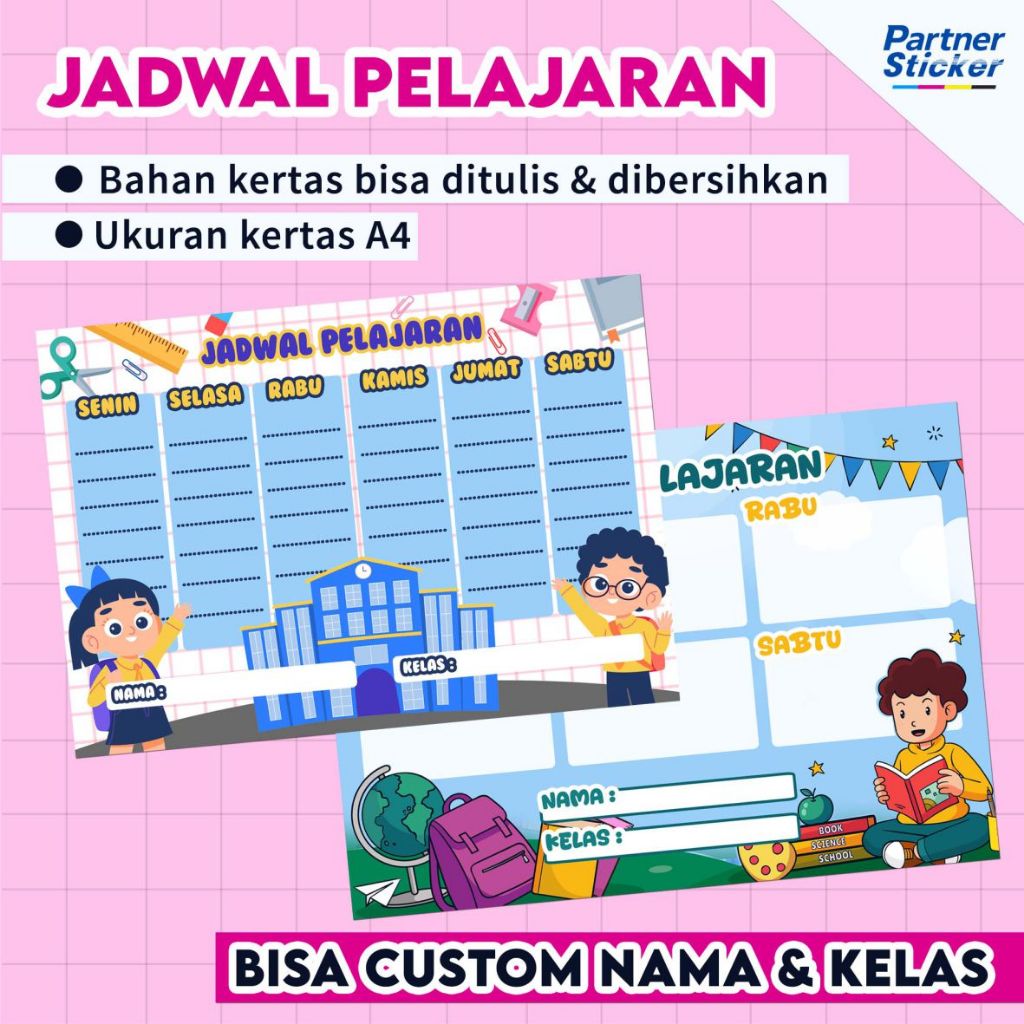 

Poster Anak Jadwal Pelajaran Harian Wipe Clean | Edukasi Anak | Siap Kirim