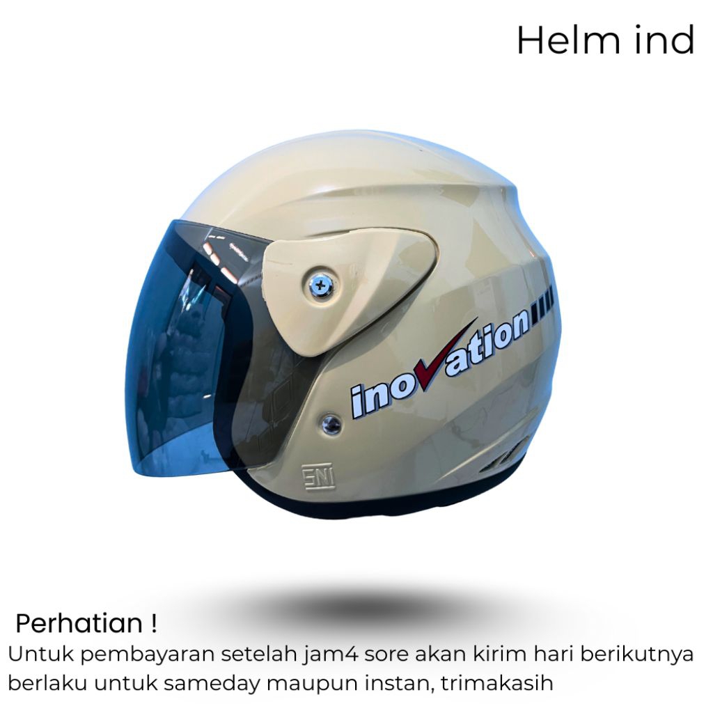 HELM SEPEDA MOTOR HALF FACE SNI HITAM SMOK VISOR ORIGINAL DAISO HELMET WARNAL MERAH MARUN