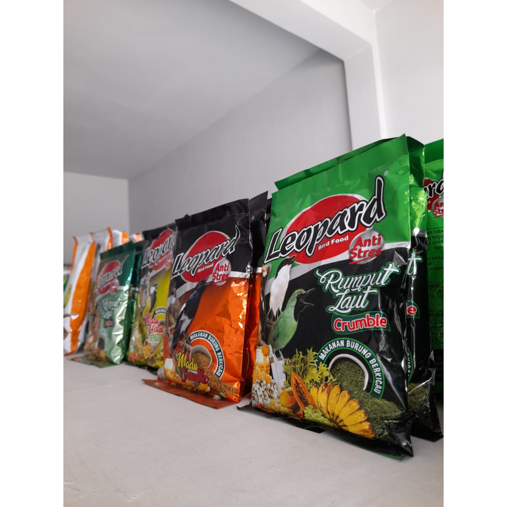 VOER LEOPARD SEAWEED HIJAU CRUMBLE KASAR pakan Burung LEOPARD SEA WEED HIJAU RUMPUT LAUT