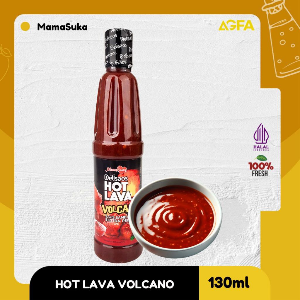 MamaSuka Hot Lava Saus Sambal Pedas / Mama Suka Hot Lava Volcano / Delisaos Hot Lava Volcano / Delis