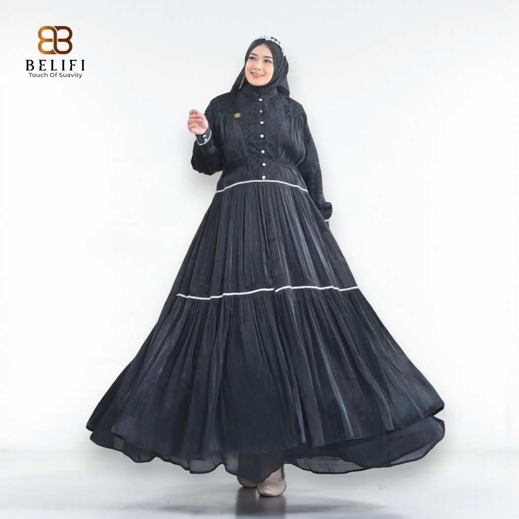 BELIFI CLEARANCE SALE | Miray Luxury Setelan Gamis Syari Plus Hijab Rose Organza Premium