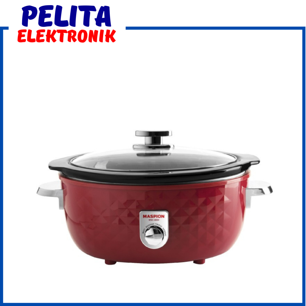 Maspion MSC-6500 Slow Cooker - 6 Liter - Merah