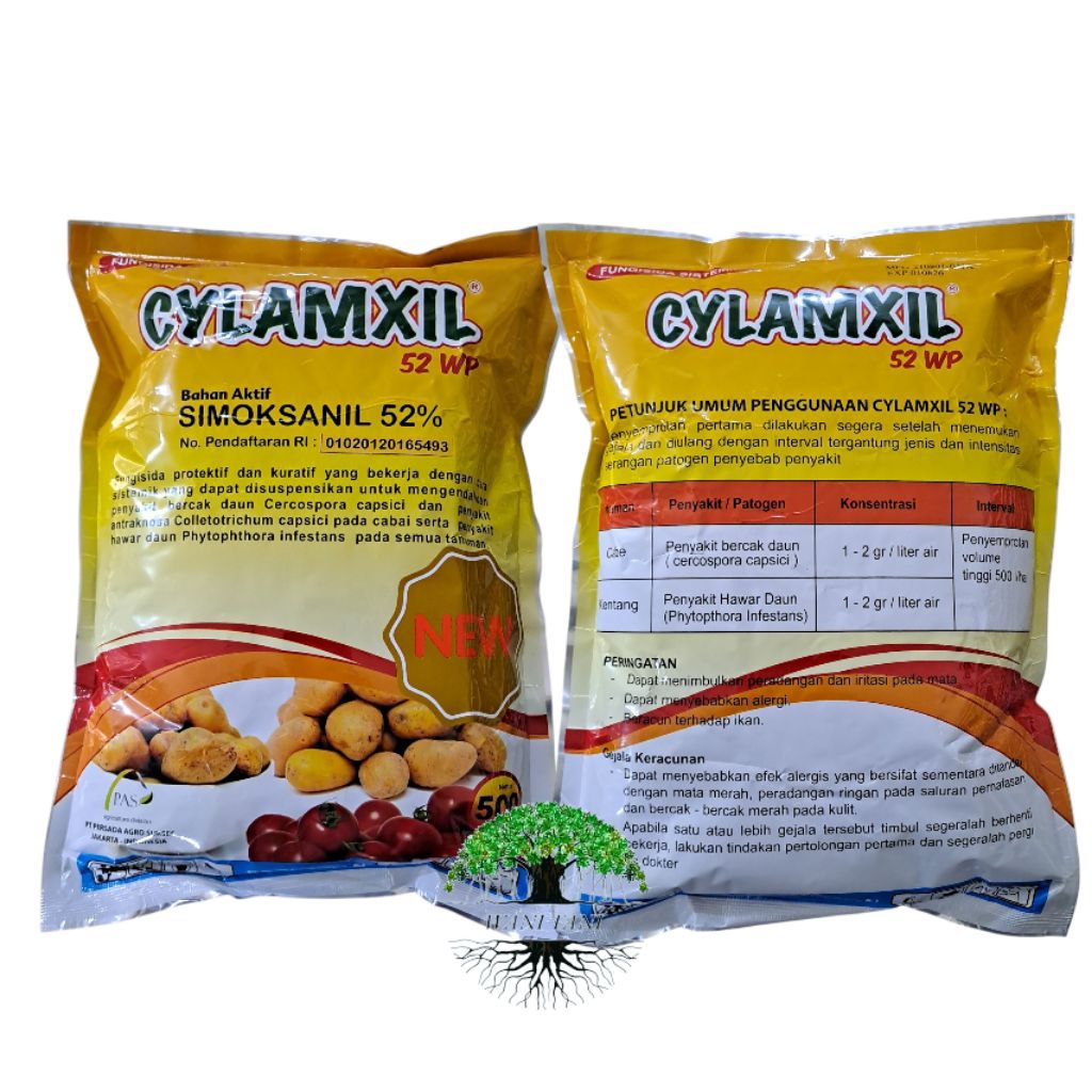 CYLAMXIL 500GRAM fungisida SIMOKSANIL 52WP kuratif sistemik