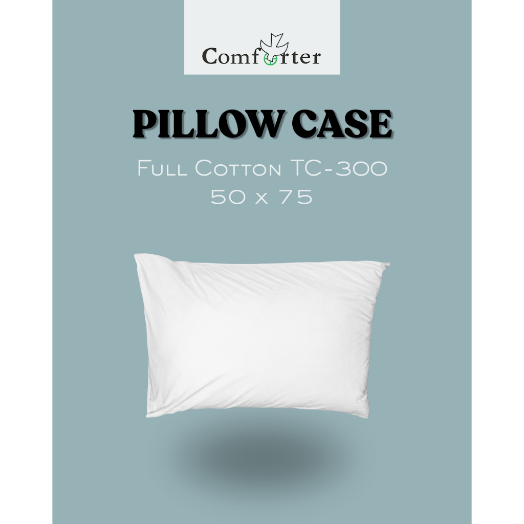 PILLOW CASE 100% Cotton TC-300 (50x70; 50x90) // Sarung Bantal Hotel Quality