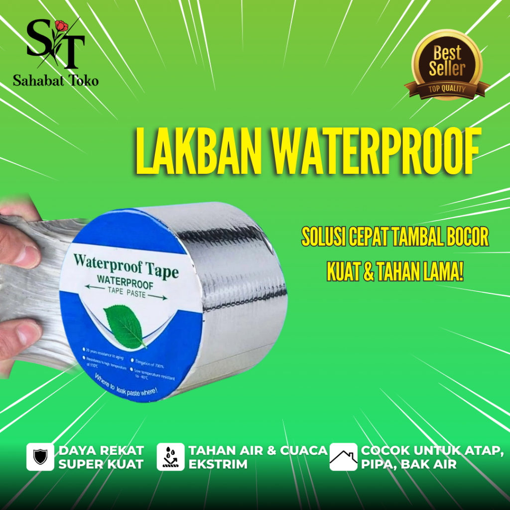 Lakban Tape Alumunium Foil Butyl Super Anti Bocor Rembes Krembes Air Penambal Perekat Atap Rumah Gen