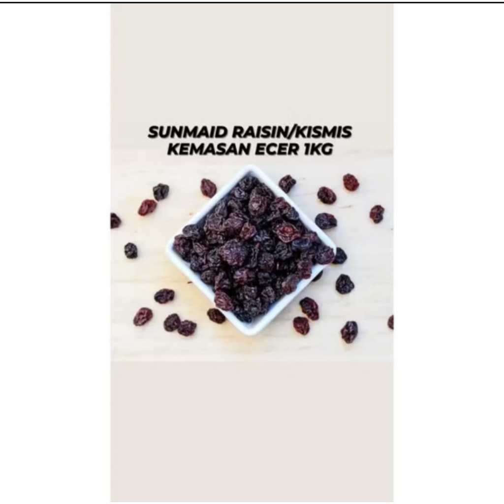 SUNMAID RAISIN/KISMIS DARK 1KG, CAMPURAN MAKANAN/MINUMAN/ICE CREAM