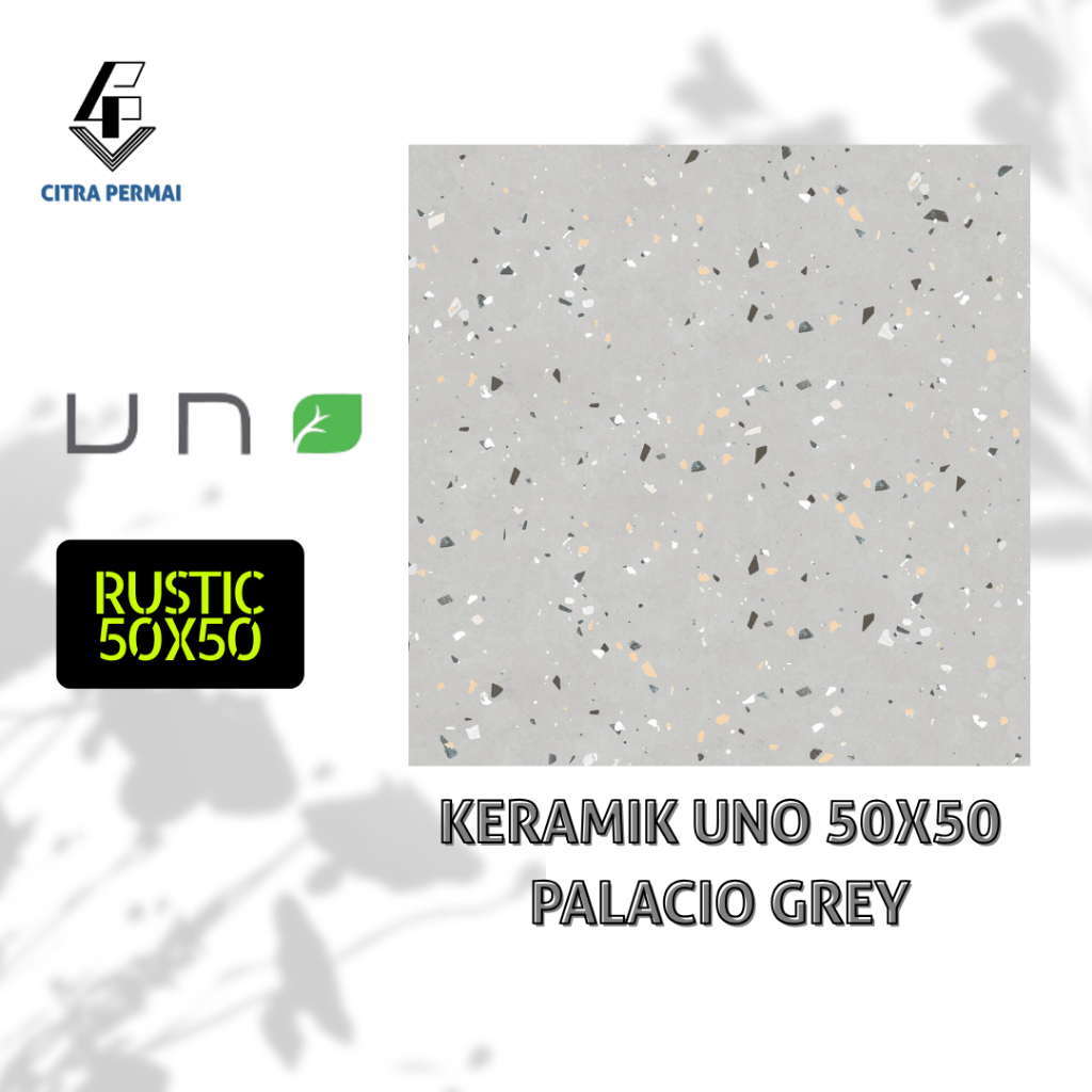 KERAMIK UNO PALACIO GREY 50X50 (RUSTIC MATT) / KERAMIK LANTAI / KERAMIK MOTIF / KERAMIK KASAR /  KER