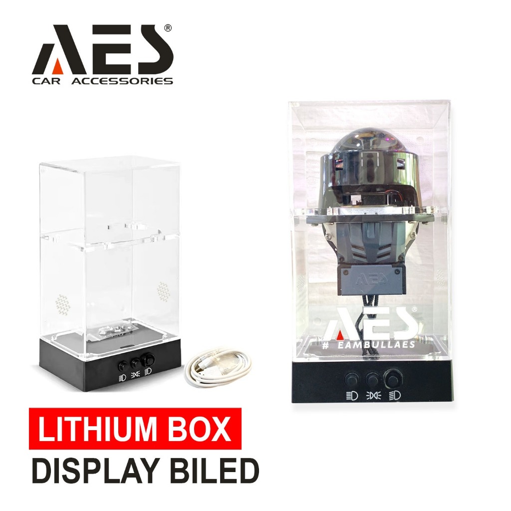 Stand Display Akrilik Mika Litthium Box Biled Charger Port C Bullaes