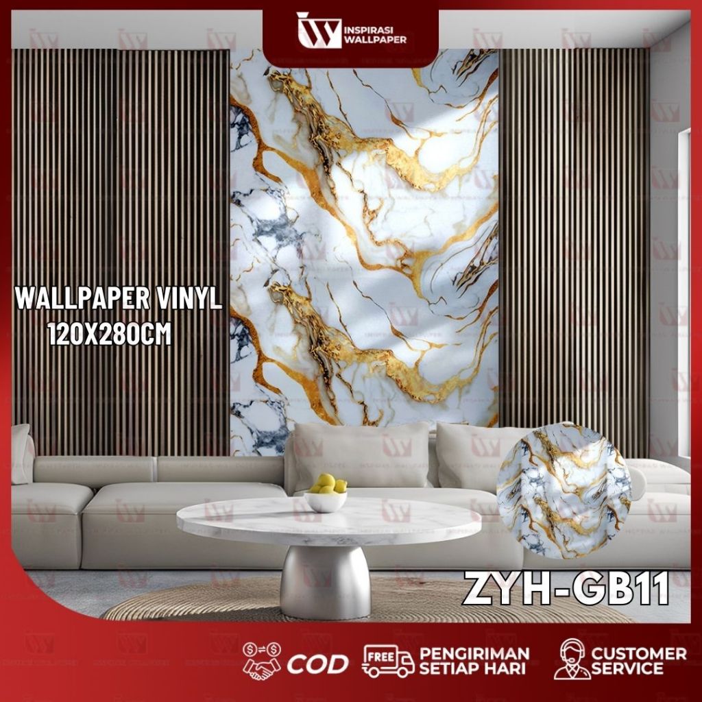 Wallpaper dinding Vinyl Marble 1.2*2.8 Meter Wallpaper Foam Granit Tebal Roll