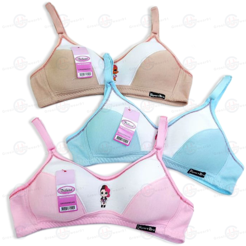( PAKET ISI 3 PCS ) SPORT BRA ANAK CEWE SD SMP REMAJA ABG MURAH KARAKTER LUCU TRILAND