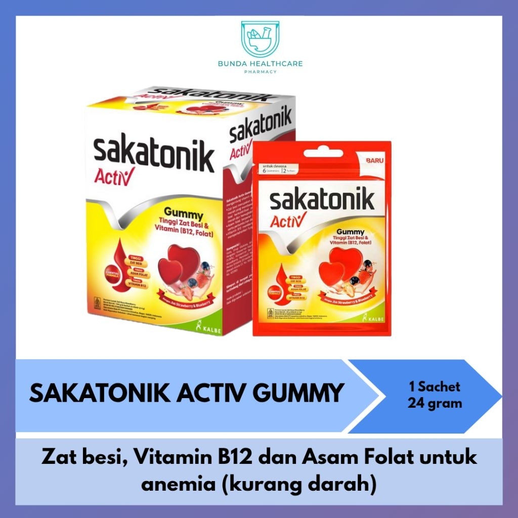 Sakatonik Activ Gummy | Vitamin penambah darah untuk anemia (kurang darah)