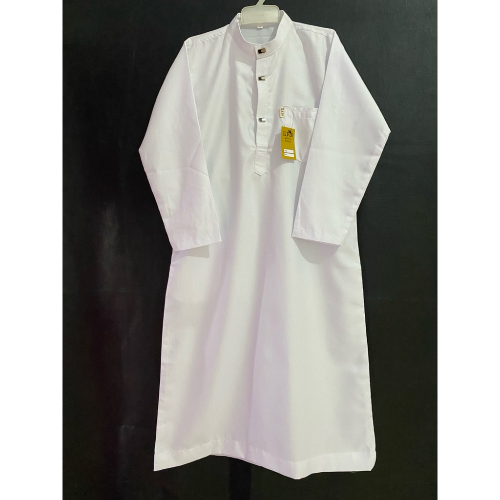 JUBAH PREMIUM IL & Za  Bahan Katun Toyobo - Baju Gamis Pria Anak, Dewasa, Premium - Warna Putih dan 