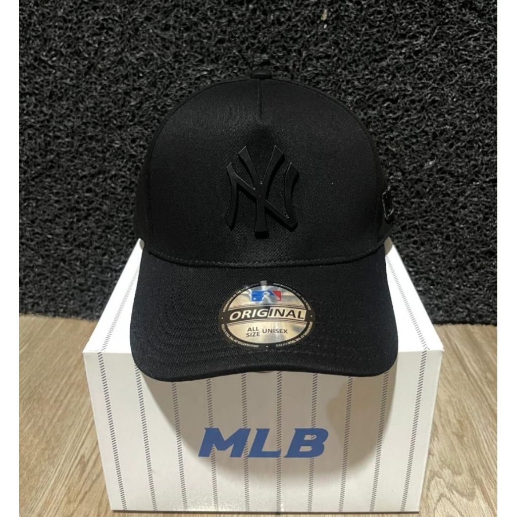 TOPI BASEBALL MLB NY METAL PLAT LOGO ORIGINAL BLACK CAPS