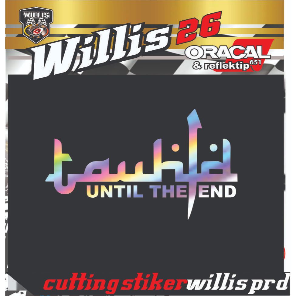 Stiker Mobil Cutting Sticker Bodi Kaca belakang TAUHID Unik Kaligrafi HOLOGRAM