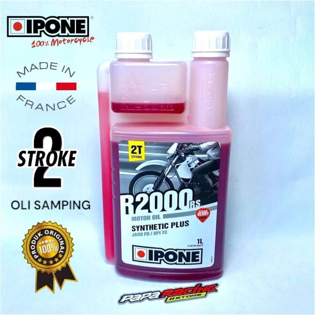 Oli samping ipone r2000 kemasan 1L oli samping 2tak RX king satria2tak ninja2tak fizr rasa strawbery