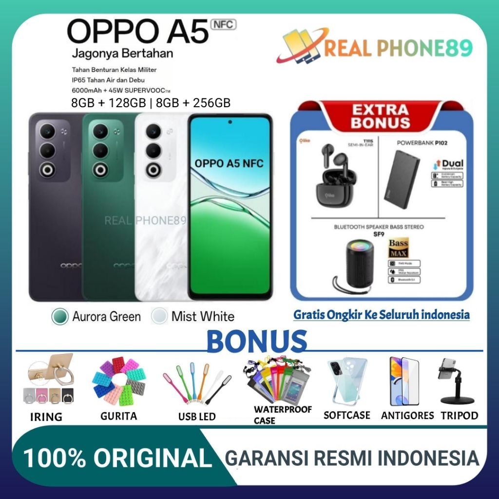 OPPO A5 NFC RAM 8GB + 128GB | 8GB + 256GB GARANSI RESMI OPPO INDONESIA
