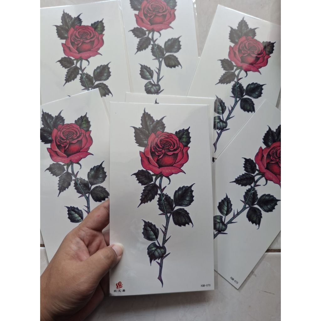 [COD] Tato Temporary Mawar Pink XQB_070 Tato Temporary Tahan Air Anti Air Sementar|Tahan Air 2-4 har