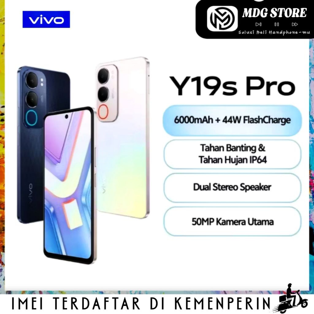VIVO Y19s Pro 4/64GB • 4/128GB • 6/128GB | Baterai 6000mAh • Fast Charge 44W • Kamera 50MP