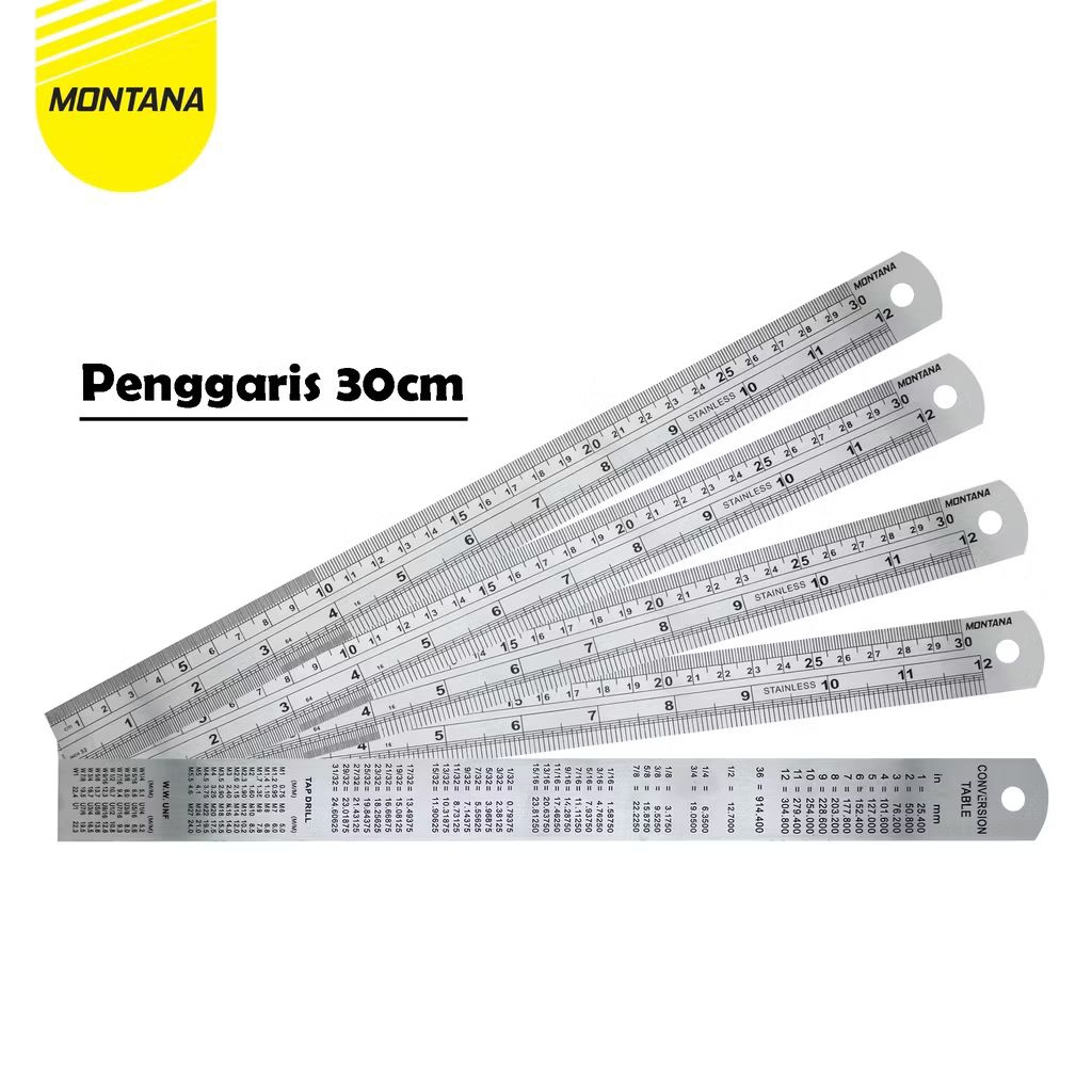 

Penggaris Stainless 30cm Steel Ruler Garisan RT-30s