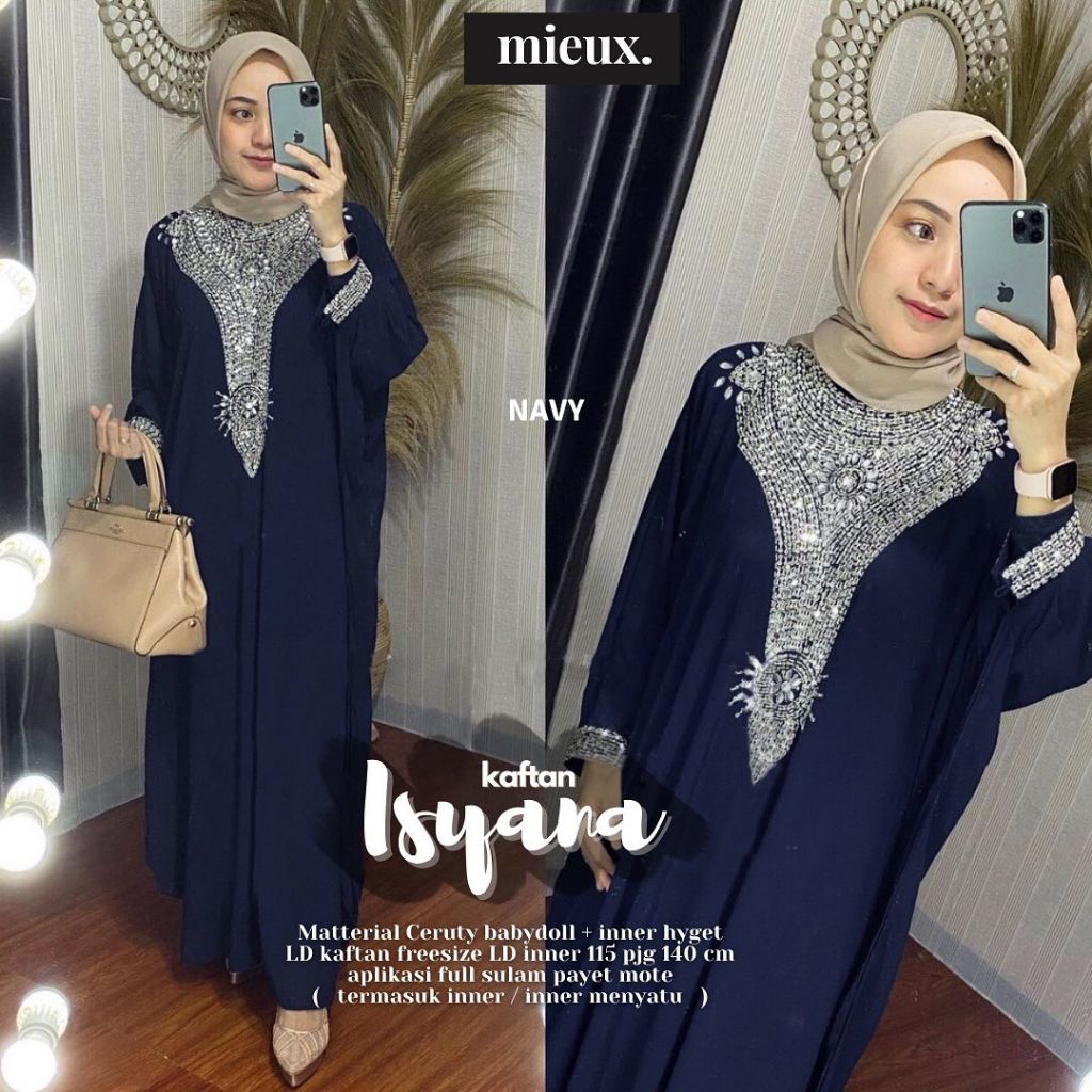 ISYANA KAFTAN PAYET GOLD  Mieux Motif Mewah Original Mieux